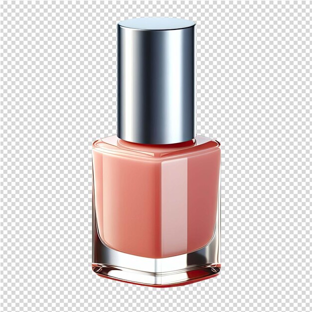 PSD a bottle of pink perfume with a silver cap