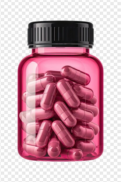 A bottle of pink pills with pink pills