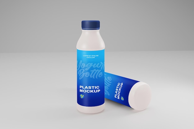 A bottle of plastic bottle mockup