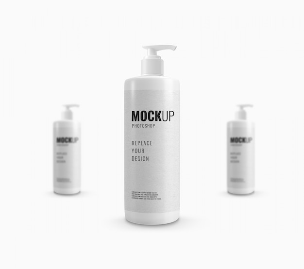 Bottle pump shower gel mockup realistic