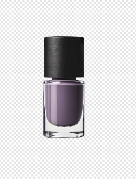 PSD a bottle of purple nail polish with a black cap