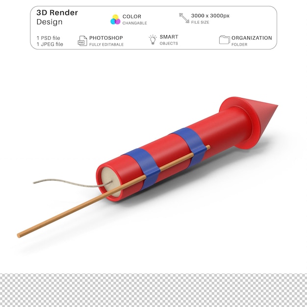 병 로켓 3d 모델링 Psd 파일 현실적인 디발리 크래커