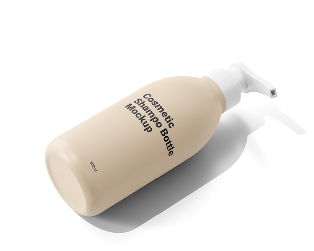 a bottle of shampoo is on a white surface