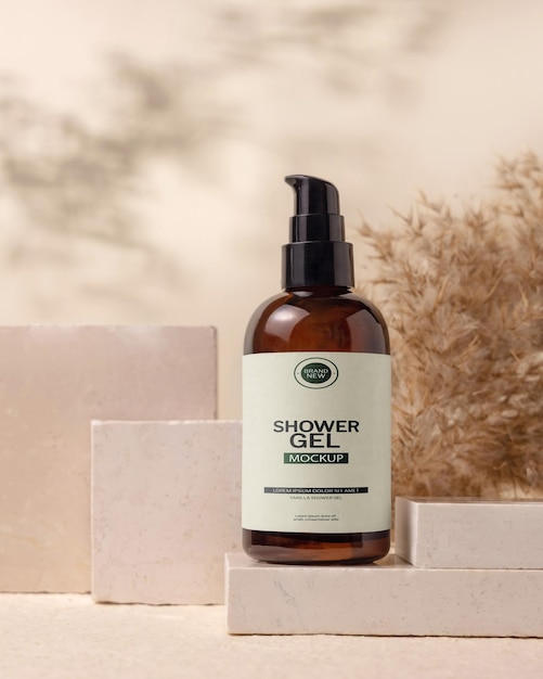 a bottle of shower soap mockup