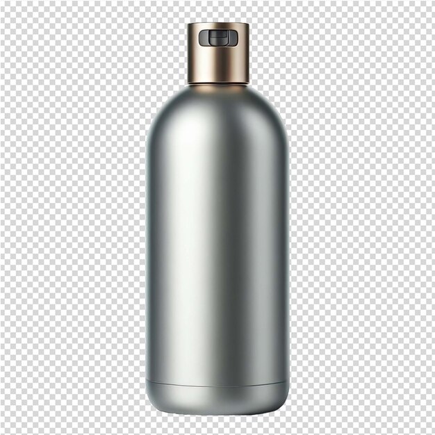 PSD a bottle of silver color soap is shown on a transparent background