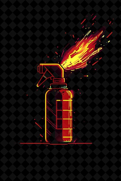 PSD a bottle of spray with a fire on the top