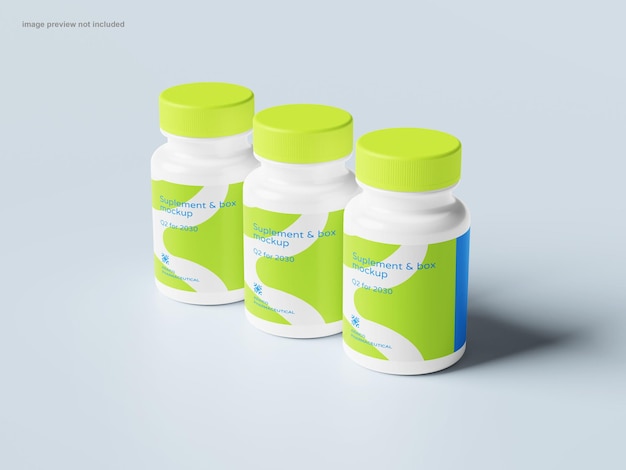 PSD bottle supplements mockup