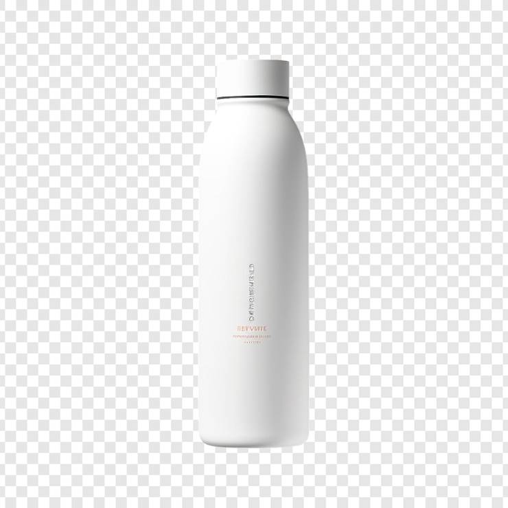 PSD a bottle of water with a white cap on transparent background