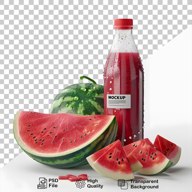 A bottle of watermelon juice isolated on transparent background with png file
