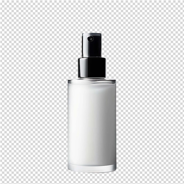PSD a bottle of white liquid with a black cap on it