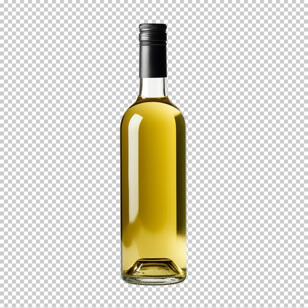 PSD a bottle of white wine isolated on transparent background