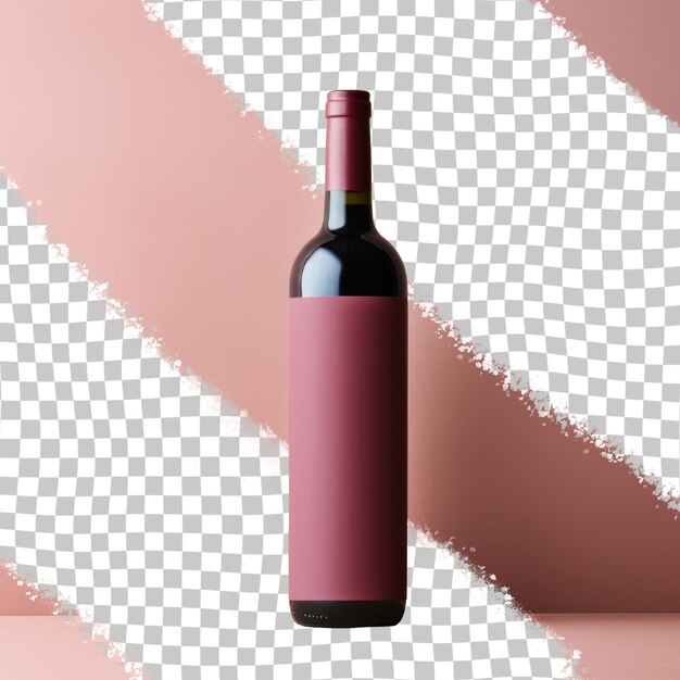 PSD a bottle of wine is on a step with a white background