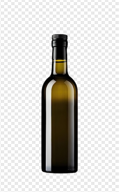 PSD una bottiglia di vino con un'etichetta bianca su uno sfondo trasparente