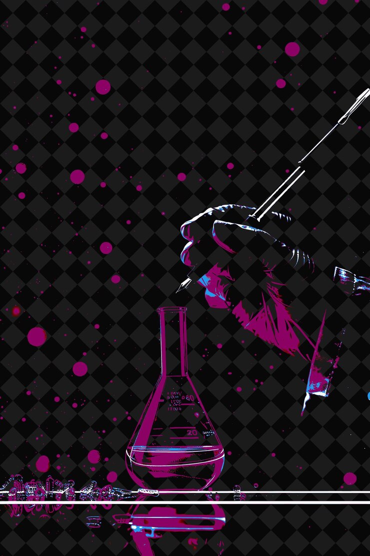 PSD a bottle with a pink liquid in it and a bottle with purple and pink spots on the bottom
