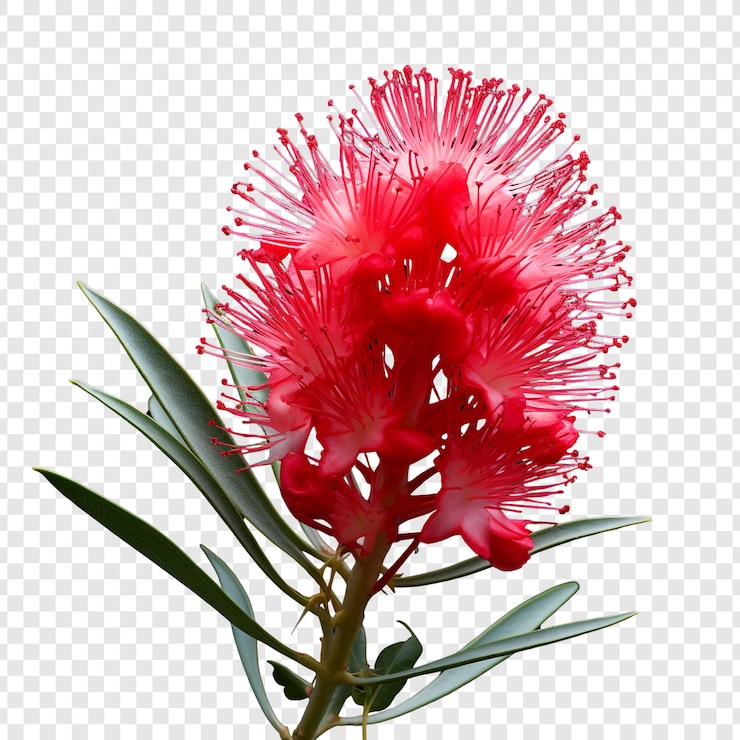 PSD bottlebrush flower isolated on transparent background