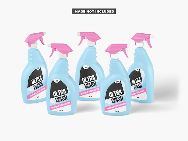 PSD bottles cleaners mockup