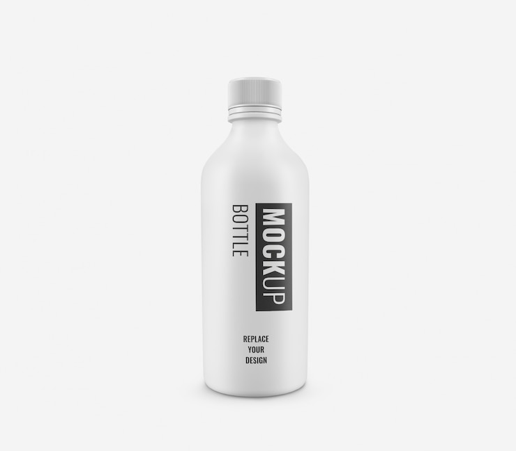 PSD bottles white plastic mockup