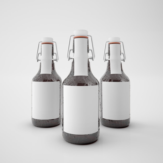 bottles with blank label
