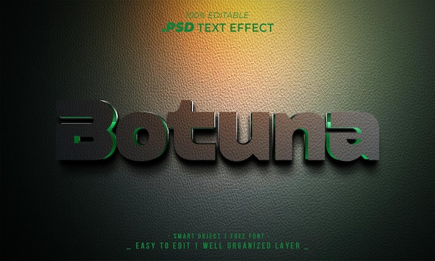 Botuna 3D Text Effect on Leather Texture