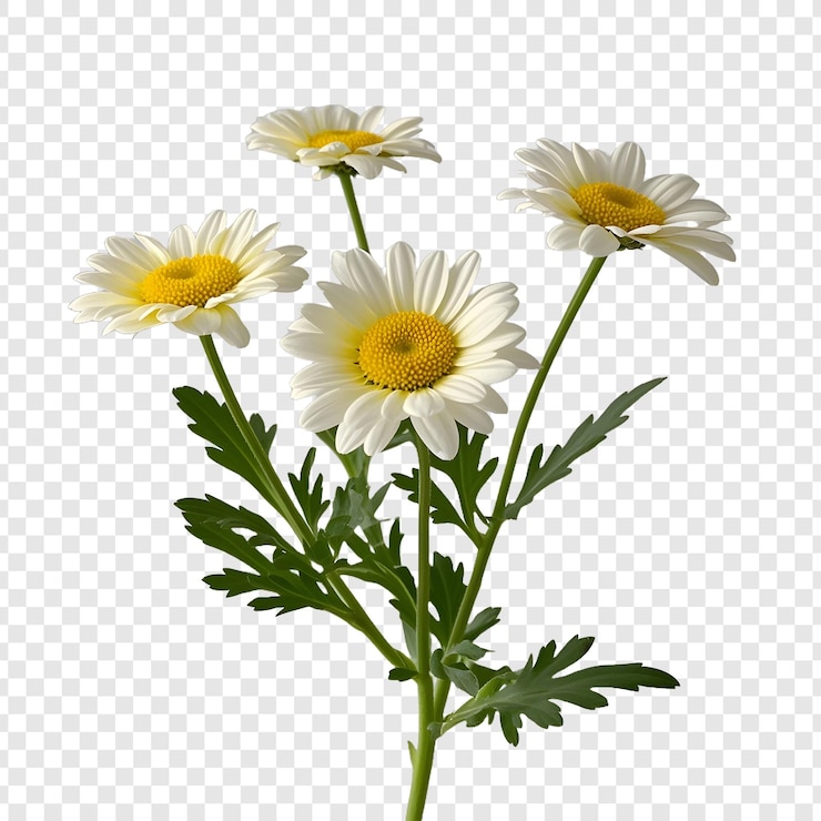 PSD a bouquet of daisies on a transparent background
