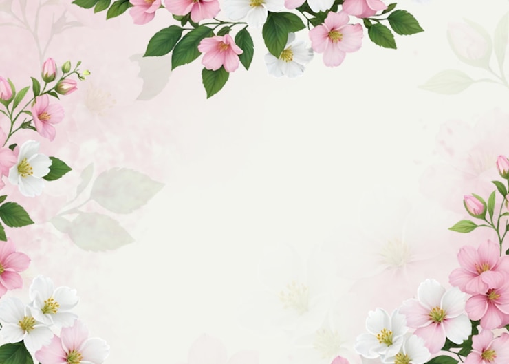 PSD bouquet flower frame background