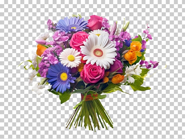 PSD bouquet of flowers isolated on transparent background png psd