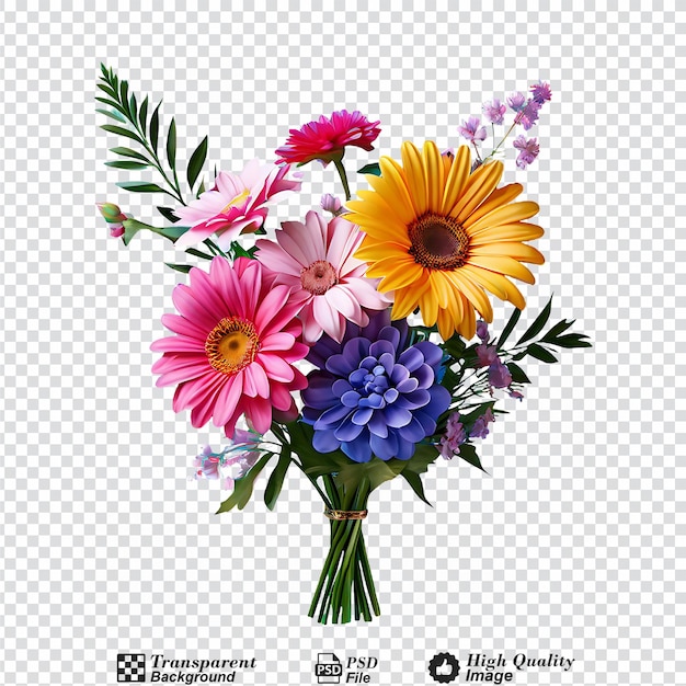 PSD bouquet of flowers isolated on transparent background