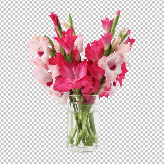 PSD bouquet of gladiolus flowers isolated rendering