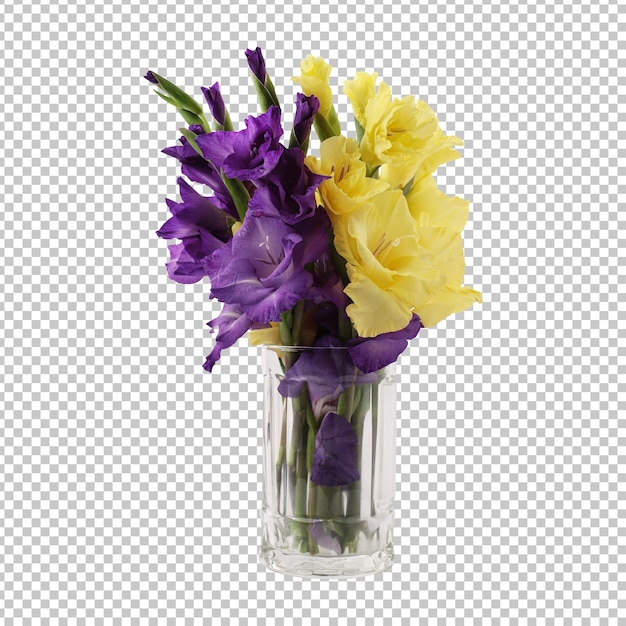 Bouquet of gladiolus flowers isolated rendering