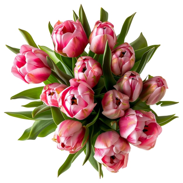 PSD Букет розовых тюльпанов