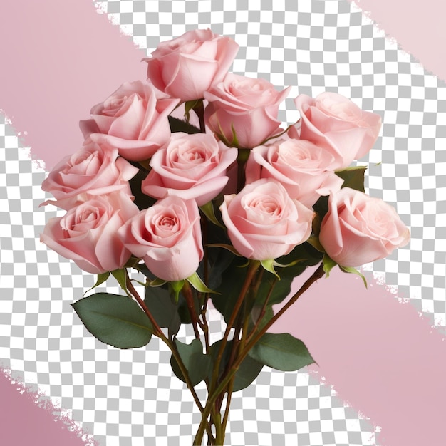 PSD a bouquet of pink roses with a pink background