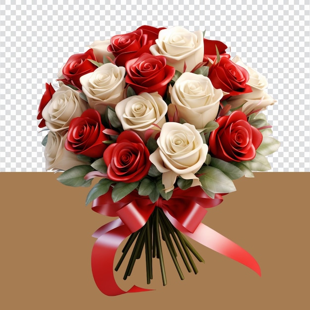 Bouquet of Red and White Roses