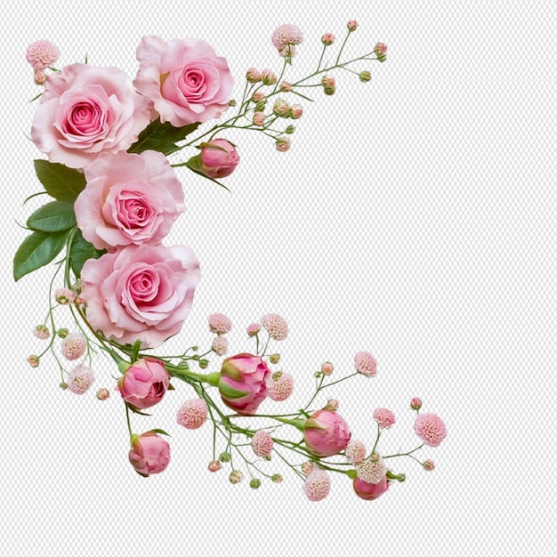 bouquet of roses on white background