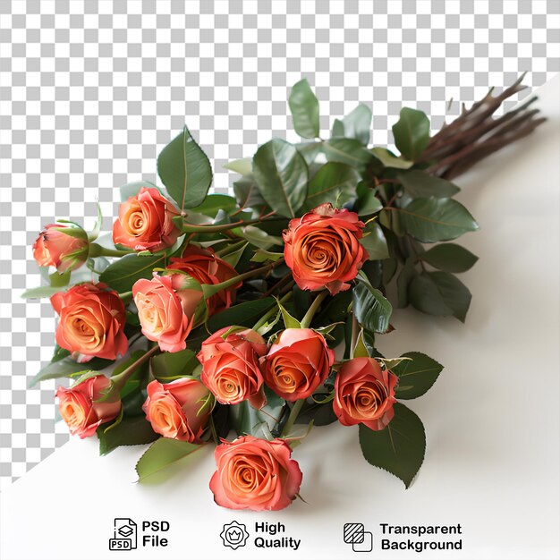 PSD a bouquet of roses with a white background