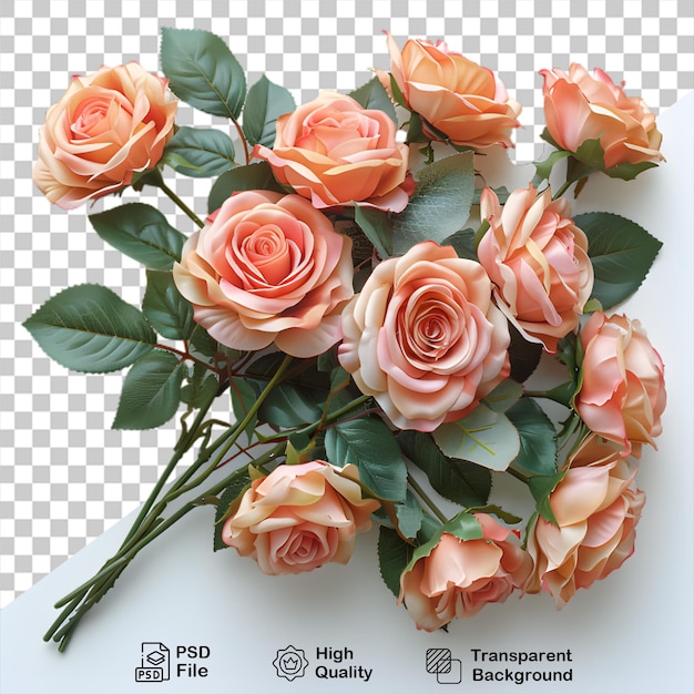 PSD a bouquet of roses with a white background