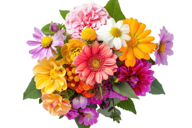 Bouquet van kleurrijke rozen geïsoleerd op witte achtergrond Bloemfoto AIG57