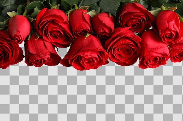 Bouquet van rode rozen geïsoleerd op witte achtergrond PNG