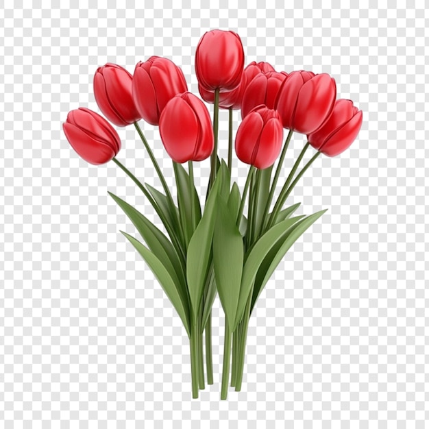 a bouquet of vibrant red tulips with lush green leaves a beautiful spring floral arrangement perfect for gifts or decoration