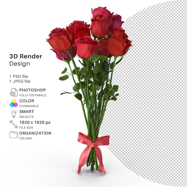 バラのブティック 3D モデリング PSD ファイルリアル