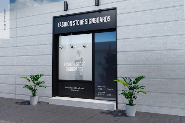 boutique storefront mockup, right view