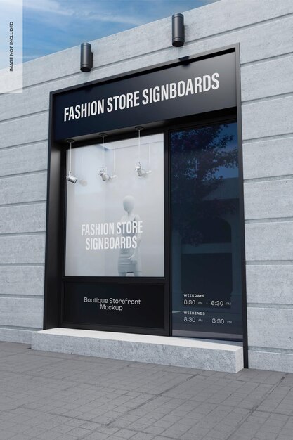 Boutique storefront mockup