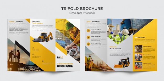 PSD bouw driebladige brochure template