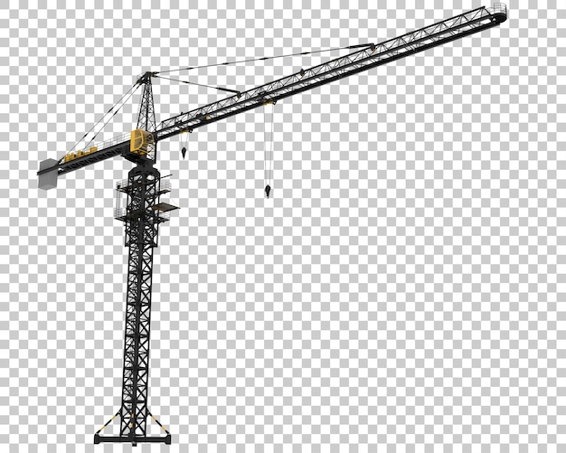 PSD bouwkraan op transparante achtergrond 3d-rendering illustratie