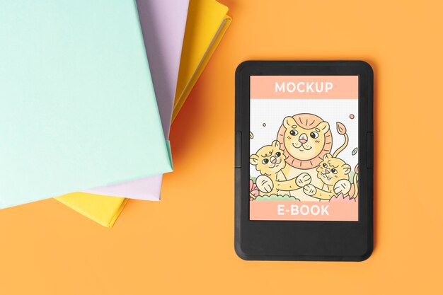 Bovenaanzicht ebook-mockup