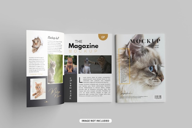 Bovenaanzicht magazine mockup