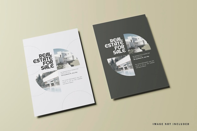 Bovenaanzicht ons brief flyer mockup