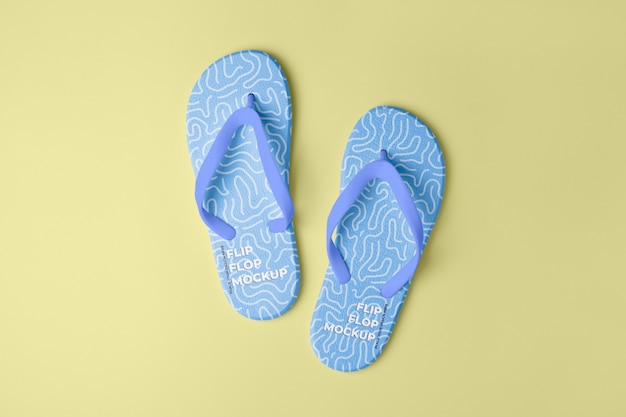 Bovenaanzicht op flip-flop mockup