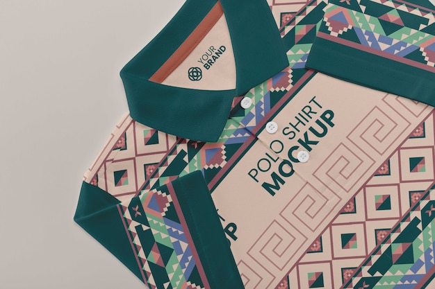 PSD bovenaanzicht op mockup van poloshirt