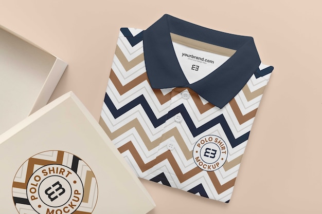 PSD bovenaanzicht op mockup van poloshirt