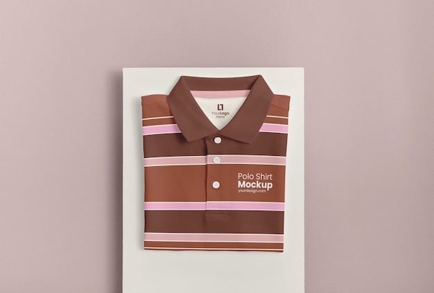 Bovenaanzicht op mockup van poloshirt